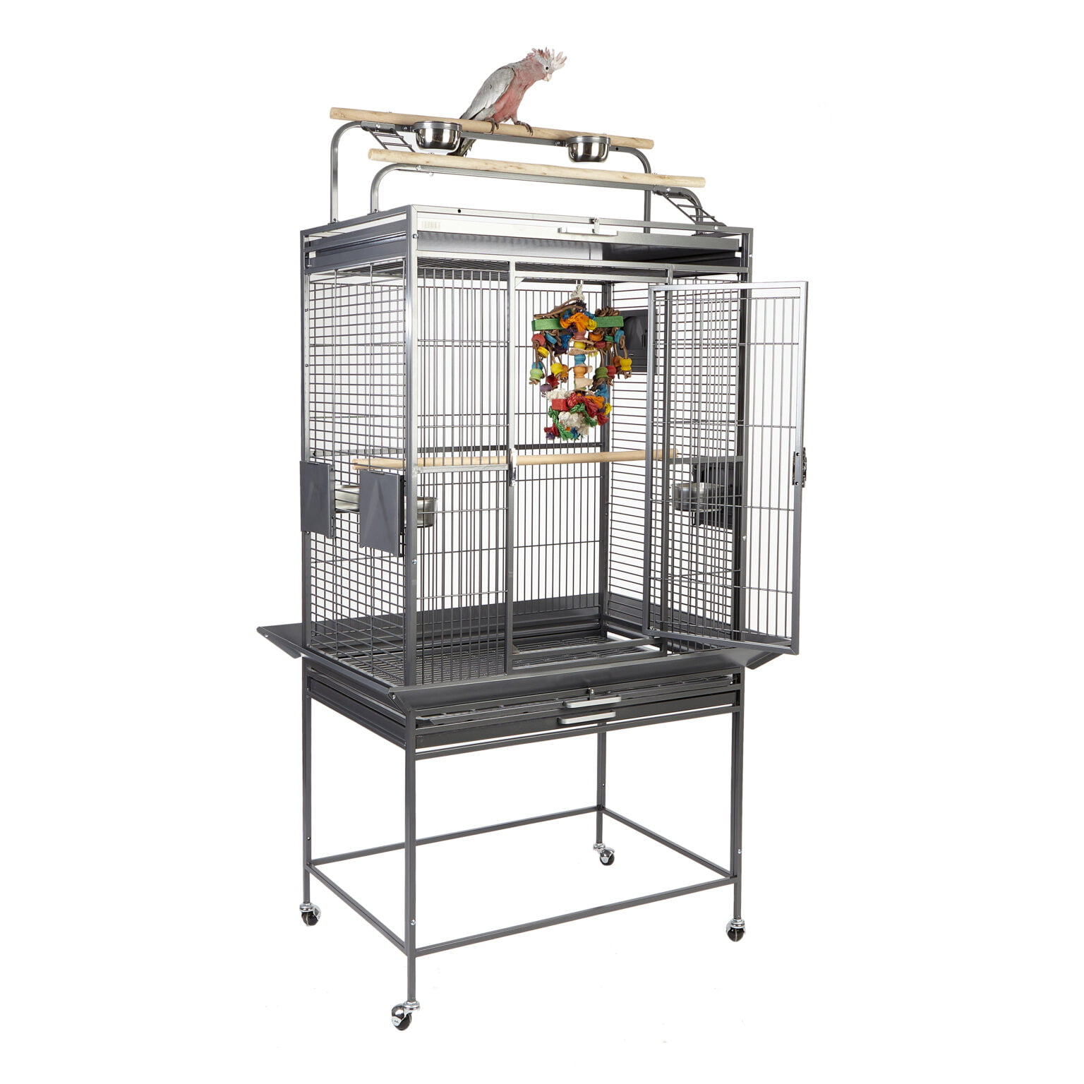 Image showcasing Rainforest Dakota Parrot Cage Stone / Antique 1009/1010 - Everyday Pet ...